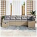 Set di divani da giardino con cuscini beige in polyrattan - Foto miniatura 3