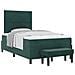 Letto a Molle con Materasso e Panca Verde Scuro 120x200 cm Velluto - Foto miniatura 1