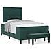 Letto a Molle con Materasso e Panca Verde Scuro 120x200 cm Velluto - Foto miniatura 4