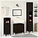 Set di Mobili per Bagno in 3 Pezzi Rovere Nero Legno Ingegnerizzato - Foto miniatura 2