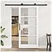 Porta Scorrevole  con Set di Ferramenta 'ORKDAL'Legno Solido Bianco & Vetro, Porta Interna  con Vetro 'ORKDAL'Bianca 93x202x4 cm - Foto miniatura 2