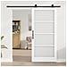 Porta Scorrevole  con Set di Ferramenta 'ORKDAL'Legno Solido Bianco & Vetro, Porta Interna  con Vetro 'ORKDAL'Bianca 93x202x4 cm - Foto miniatura 3