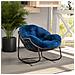 Sedia A Dondolo In Rattan Da Esterno, Sedia Reclinabile A Dondolo Con Cuscino Imbottito All'aperto Per Veranda, Soggiorno, Patio, Giardino, Blu Navy - Foto miniatura 1