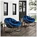 Sedia A Dondolo In Rattan Da Esterno, Sedia Reclinabile A Dondolo Con Cuscino Imbottito All'aperto Per Veranda, Soggiorno, Patio, Giardino, Blu Navy - Foto miniatura 3