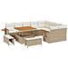 Set Divano da Giardino con cuscino 12 pcs Beige Poly Rattan - Foto miniatura 1