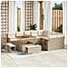Set Divano da Giardino con cuscino 12 pcs Beige Poly Rattan - Foto miniatura 2