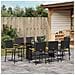 Set da Pranzo per Giardino 9 pcs Nero 190 x 80 x 75 cm - Foto miniatura 4