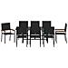 Set da Pranzo per Giardino 9 pcs Nero 190 x 80 x 75 cm - Foto miniatura 7