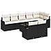 Set Divano da Giardino 9 pcs Nero e bianco Poly Rattan - Foto miniatura 1