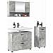 Set di mobili per il bagno con cassetto 3 pcs Grigio cemento - Foto miniatura 3