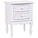 Comodino In Legno Con 2 Cassetti Bianchi 42x34x57.h Cm - Foto miniatura 1