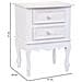 Comodino In Legno Con 2 Cassetti Bianchi 42x34x57.h Cm - Foto miniatura 4