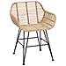 Sedia da pranzo 2 pcs Naturale 55 x 50 x 74 cm Rattan e Ferro - Foto miniatura 4