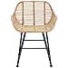 Sedia da pranzo 2 pcs Naturale 55 x 50 x 74 cm Rattan e Ferro - Foto miniatura 5