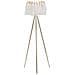 Lampada Da Terra Feather Stand Con Piume Bianche E Base Oro - Foto miniatura 1