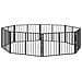 Cancello per cani 8 pcs Nero 100 x 60 cm Acciaio zincato - Foto miniatura 1