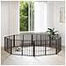 Cancello per cani 8 pcs Nero 100 x 60 cm Acciaio zincato - Foto miniatura 3