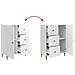 Credenza Bianco Lucido 66 x 34,5 x 90 cm Legno ingegnerizzato - Foto miniatura 8