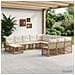 Set Divano da Giardino 12 pcs Naturale e Bianco Crema - Foto miniatura 2