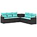 Set di divani 7 pcs Nero e Blu Rattan sintetico e Acciaio - Foto miniatura 1