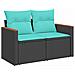 Set di divani 7 pcs Nero e Blu Rattan sintetico e Acciaio - Foto miniatura 2