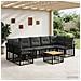 Set di divani da esterno 8 pz Nero e Grigio scuro polyrattan - Foto miniatura 3