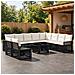 Set Divano da Giardino 11 pz Nero e Bianco Crema polyrattan - Foto miniatura 6