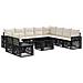 Set Divano da Giardino 11 pz Nero e Bianco Crema polyrattan - Foto miniatura 1