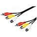 Cavo Audio Video 3 Connettori Rca Maschio / Maschio (2Xaudio 1Xvideo) Mt. 10 - Foto miniatura 1