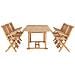 Set da Pranzo per Esterni 7 pz 150-200x100x75 cm Teak Massello - Foto miniatura 2
