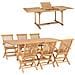 Set da Pranzo per Esterni 7 pz 150-200x100x75 cm Teak Massello - Foto miniatura 1