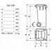 Bidone per la raccolta differenziata grande 240 lt condominio hotel ristoranti certificato UNI EN840 per rifiuti e riciclo verde - Foto miniatura 3