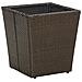 Tavolino Marrone 41,5x41,5x44cm in Polyrattan e Vetro Temperato - Foto miniatura 1