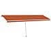 Tenda da Sole Retrattile Manuale LED 600x300 cm Arancio Marrone - Foto miniatura 1