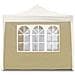 Telo Laterale Per Gazebo Richiudibile Con Finestre In Tessuto Beige 300x200 Cm - Foto miniatura 1