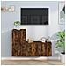 Set Mobili Porta Tv 2 Pz Rovere Fumo In Legno Multistrato - Foto miniatura 1