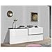 Credenza Livio, Madia Da Cucina, Buffet Da Soggiorno, 100% Made In Italy, Cm 210x40h80, Bianco Lucido E Ardesia - Foto miniatura 1