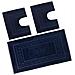 Tappeto Bagno Doccia Spugna Tinta Unita Torino Tappetino Super Assorbente In Cotone Pelo Corto Con Greca Parure 3 Pezzi Blu Notte - Foto miniatura 1