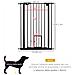 Cancellino Per Cani Regolabile Alto Con Porta Piccola E Chiusura Automatica, 74-80x104cm, Nero - Foto miniatura 3