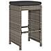 Sgabelli da Bar con Cuscini 2 pz Grigi in Polyrattan - Foto miniatura 6