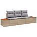 Set di Divani da Giardino con Cuscini Beige in Polyrattan Acacia - Foto miniatura 1