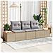 Set di Divani da Giardino con Cuscini Beige in Polyrattan Acacia - Foto miniatura 2