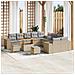 Set Divano da Giardino 13 Pezzi con Cuscini Beige in Polyrattan Acacia,  Set da Pranzo da Giardino 3 Pezzi con Cuscini Beige in Polyrattan Acacia - Foto miniatura 2