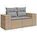Set Divano da Giardino 13 Pezzi con Cuscini Beige in Polyrattan Acacia,  Set da Pranzo da Giardino 3 Pezzi con Cuscini Beige in Polyrattan Acacia - Foto miniatura 6