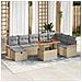Set Divano da Giardino 9 Pezzi con Cuscini Beige in Polyrattan - Foto miniatura 2