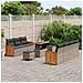 Set Divano Giardino da 10 Pezzi con Cuscini Grigio Rattan Polimerico Acacia,  Set da Pranzo Giardino da 3 Pezzi con Cuscini Grigio Rattan Polimerico Acacia - Foto miniatura 3
