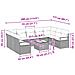 Set di divani da giardino  9 pezzi con cuscini in polyrattan nero, Divano da giardino  2 posti con cuscini in polyrattan grigio - Foto miniatura 9