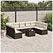 Set Divani da Giardino 10pz con Cuscini in Polyrattan Marrone - Foto miniatura 2