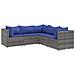 Set Divani da Giardino 5 pz con Cuscini in Polyrattan Grigio - Foto miniatura 1