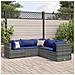 Set Divani da Giardino 5 pz con Cuscini in Polyrattan Grigio - Foto miniatura 2